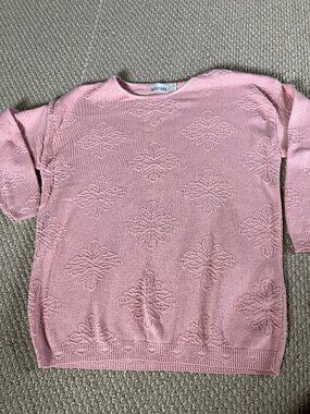 NWOT VNTG Anchor Blue Crew Sweater Women's M Oversized Cotton Y2K 90s Made USA